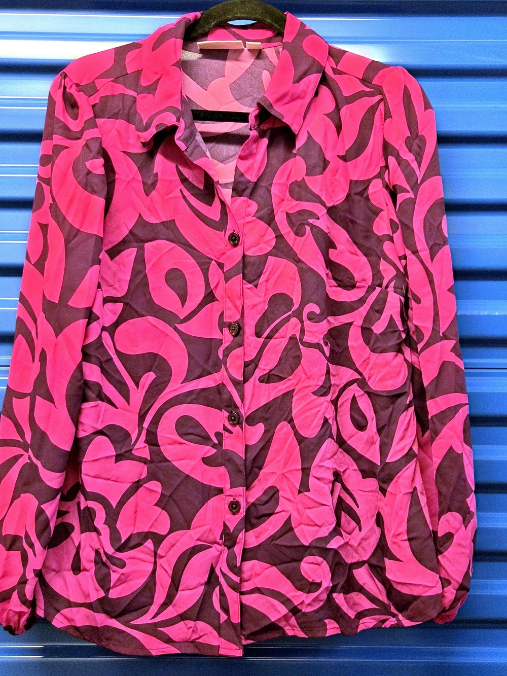 Belle Kim Gravel Abstract Print Button Down Shirt